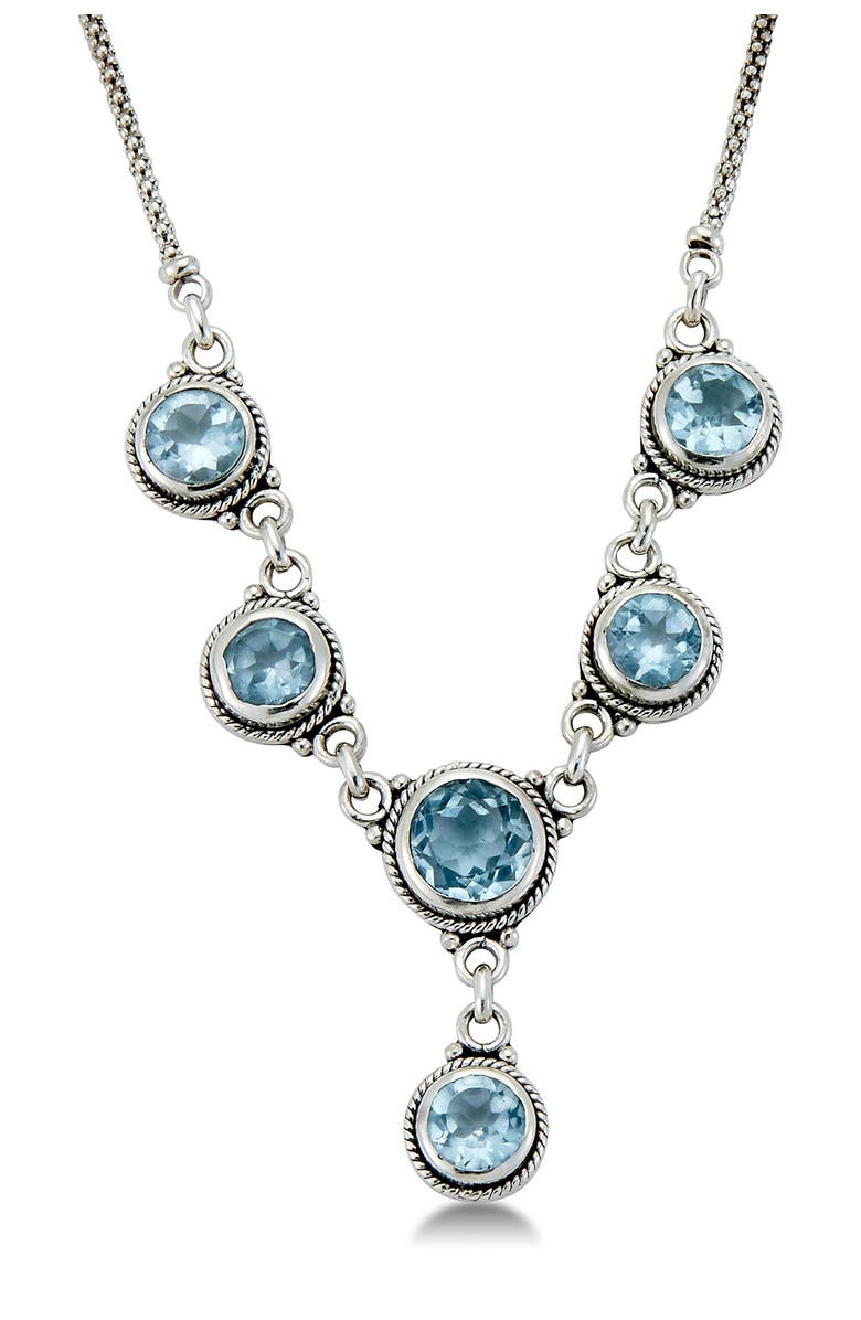 SAMUEL B. Sterling Silver Blue Topaz "Y" Necklace, Main, color, 