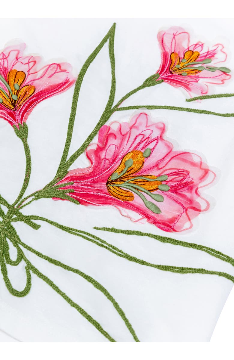 Agua Bendita Kids' Chroma Floral Embroidered Cotton Graphic T-Shirt, Alternate, color, White