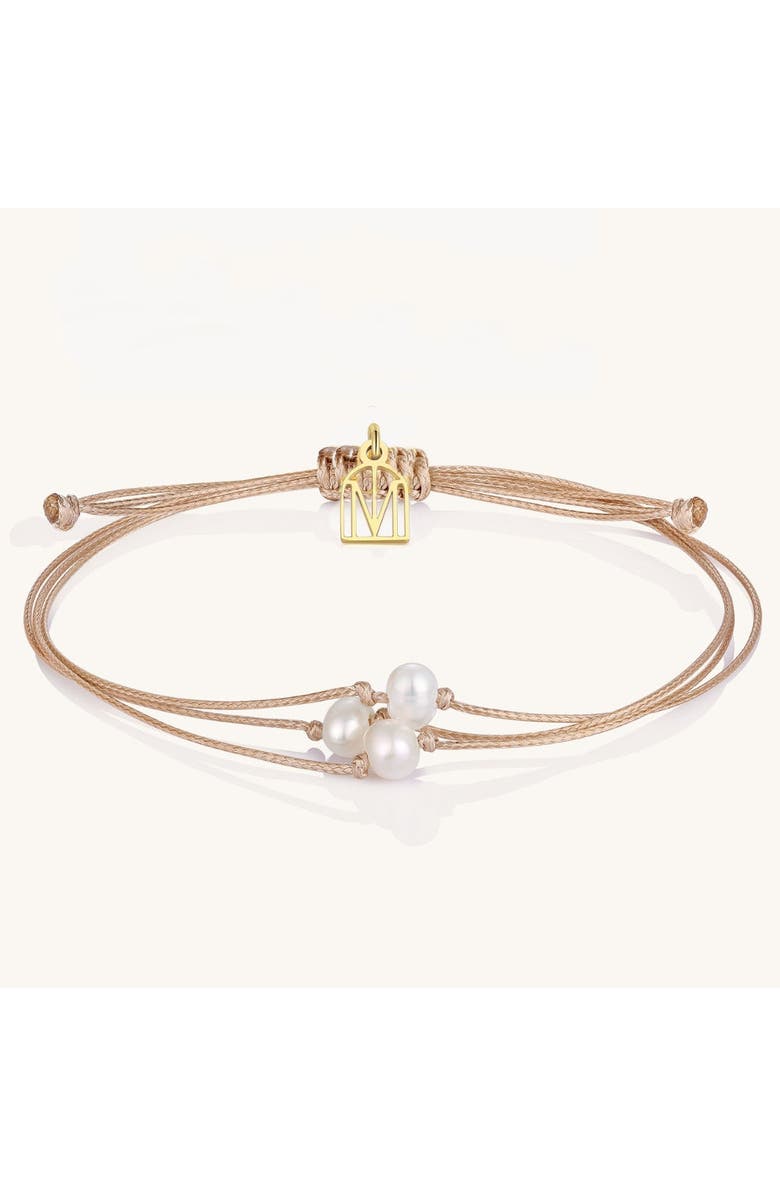 Mantra Thread of Grit Grace Gratitude bracelet, Main, color, Pearl
