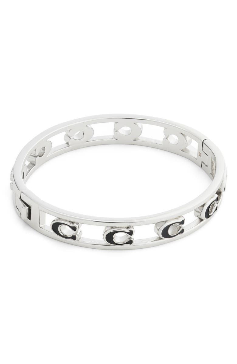 COACH Signature C Open Enamel Hinge Bracelet, Alternate, color, 