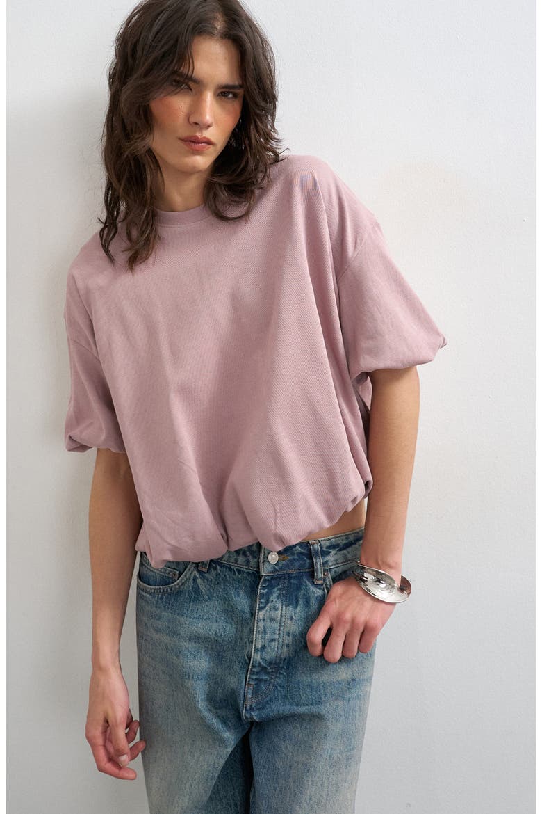Bubble Hem Cotton T-Shirt, Main, color, PINK