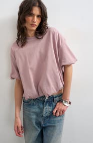 Topshop Bubble Hem Cotton T-Shirt