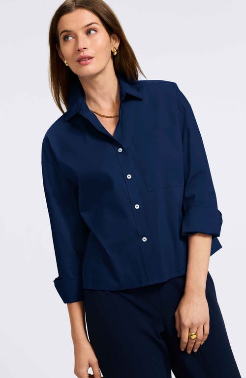 Foxcroft Marina Button-up Shirt In Blue