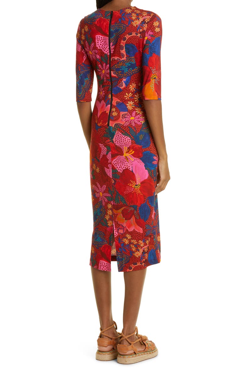 Snake Garden Jersey Dress, Alternate, color, RED SNAKE GARDEN