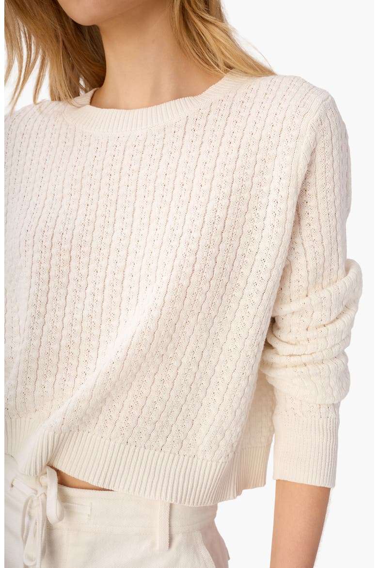 Lesley Cropped Crewneck Sweater, Alternate, color, MACADAMIA