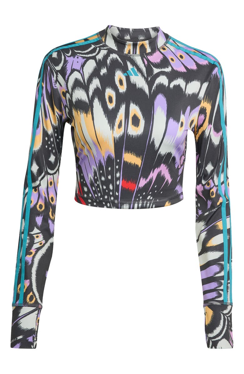 ADIDAS X FARM RIO Butterfly Long Sleeve Crop T-Shirt, Alternate, color, 