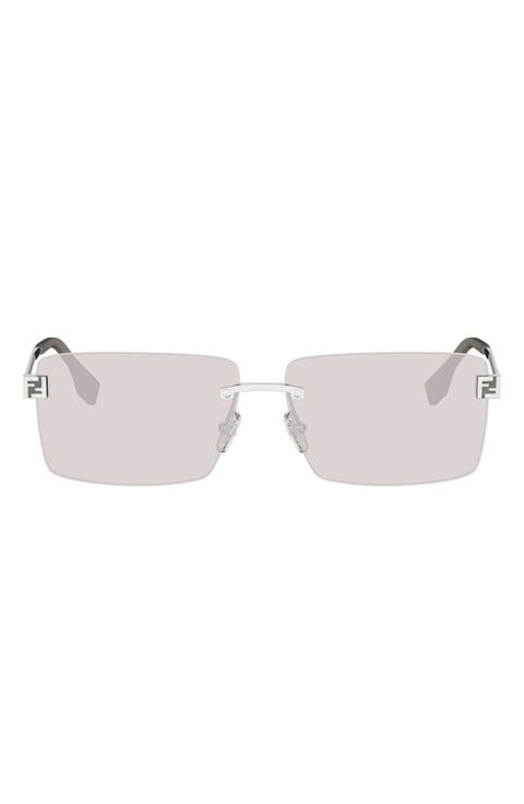 Sky Rimless Rectangular Sunglasses