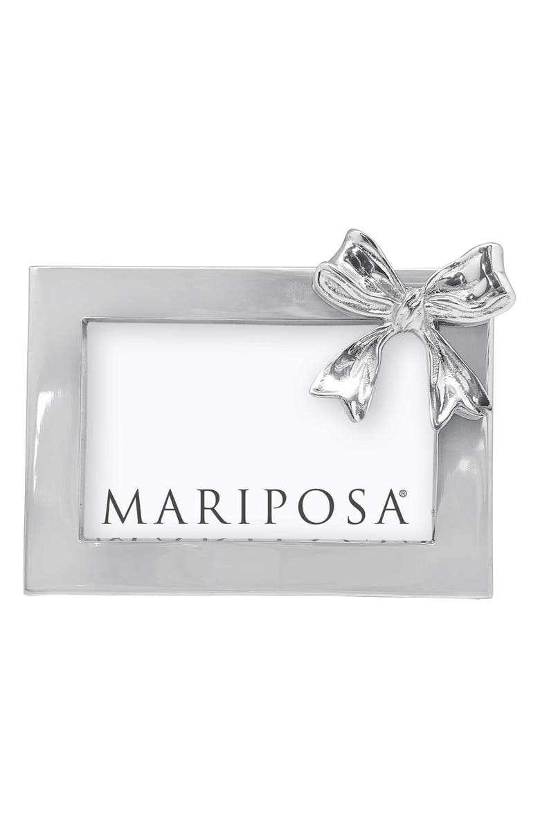 Mariposa Bow Picture Frame, Main, color, Silver
