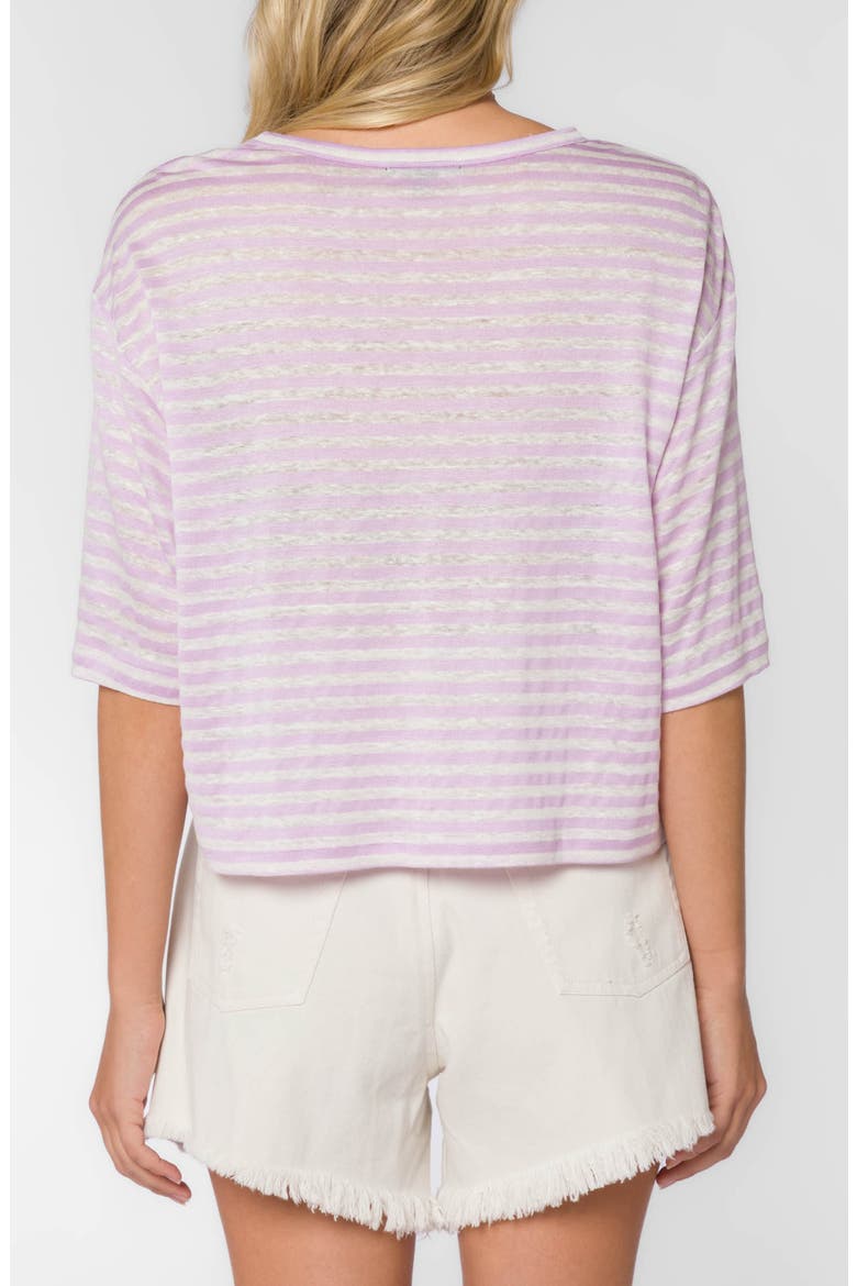 Teller Drop Shoulder Linen Blend T-Shirt, Alternate, color, PERIWINKLE STRIPE