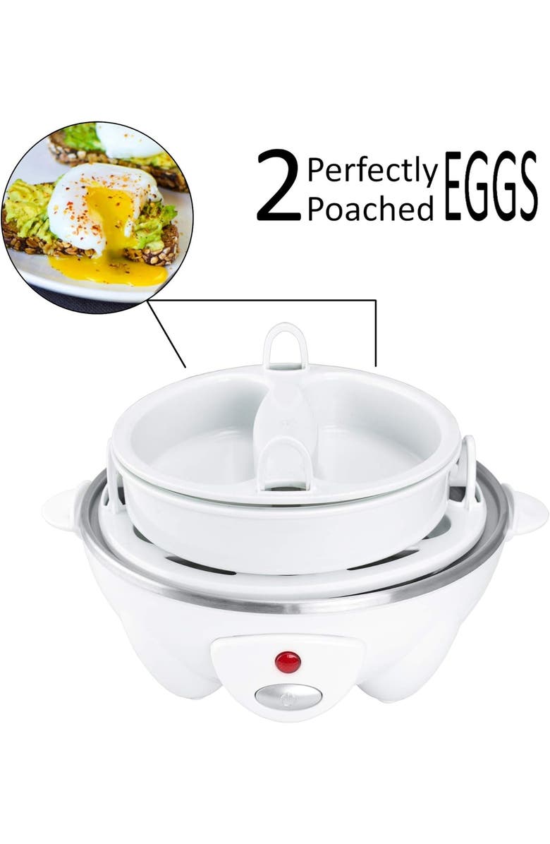 Brentwood 7 Egg Cooker/Steamer, Alternate, color, White