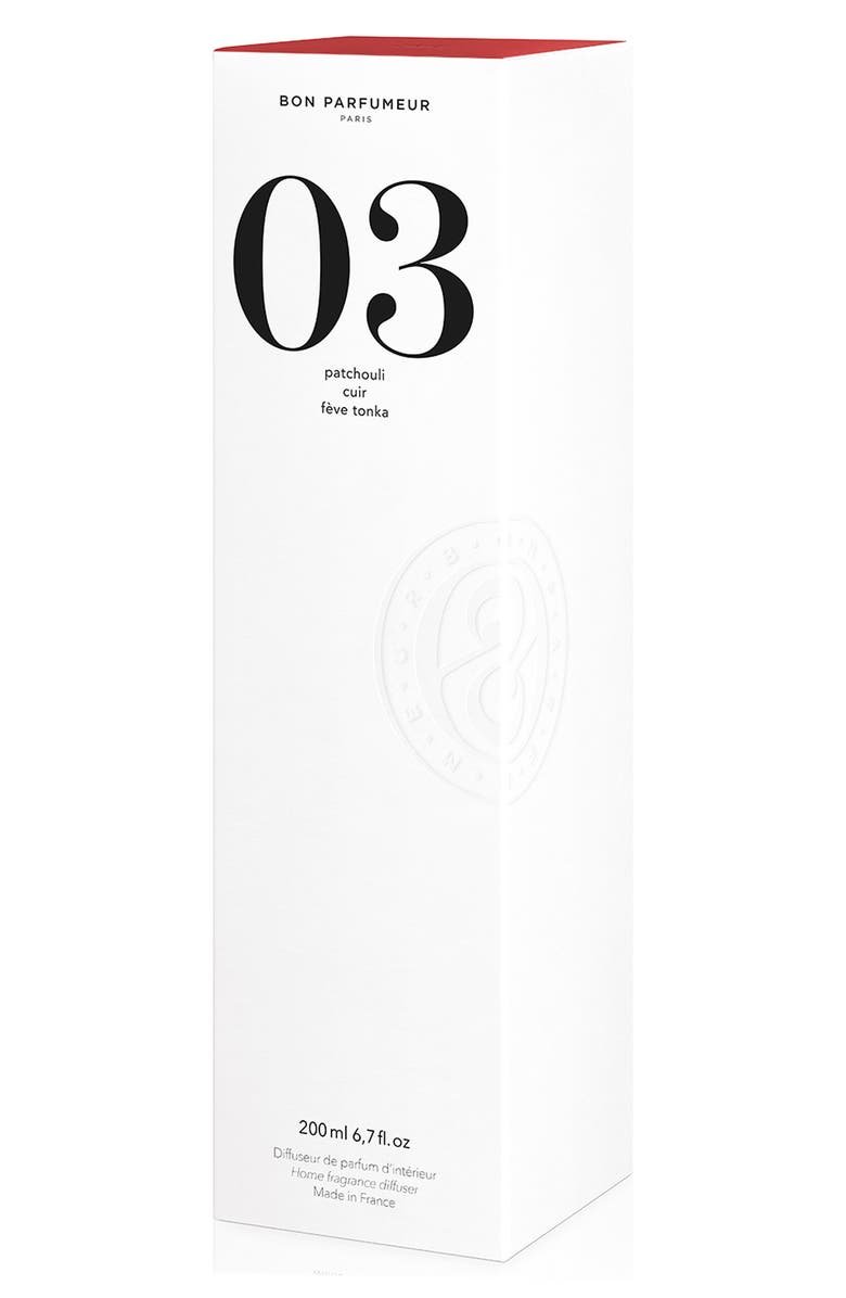 Bon Parfumeur 03 Patchouli Leather Tonka Bean Reed Diffuser, Alternate, color,