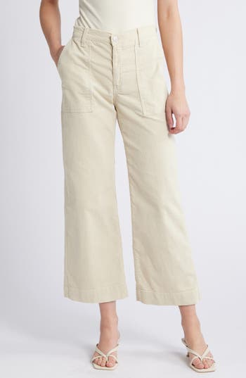 AG AG SAIGE MID RISE WIDE LEG CORDUROY PANTS 
