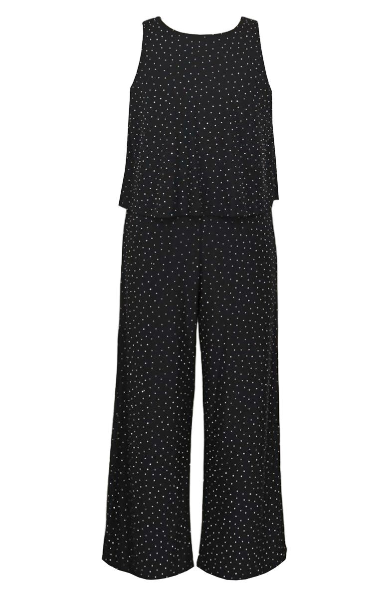 Zunie Kids' Dew Dot Popover Jumpsuit, Main, color, Black