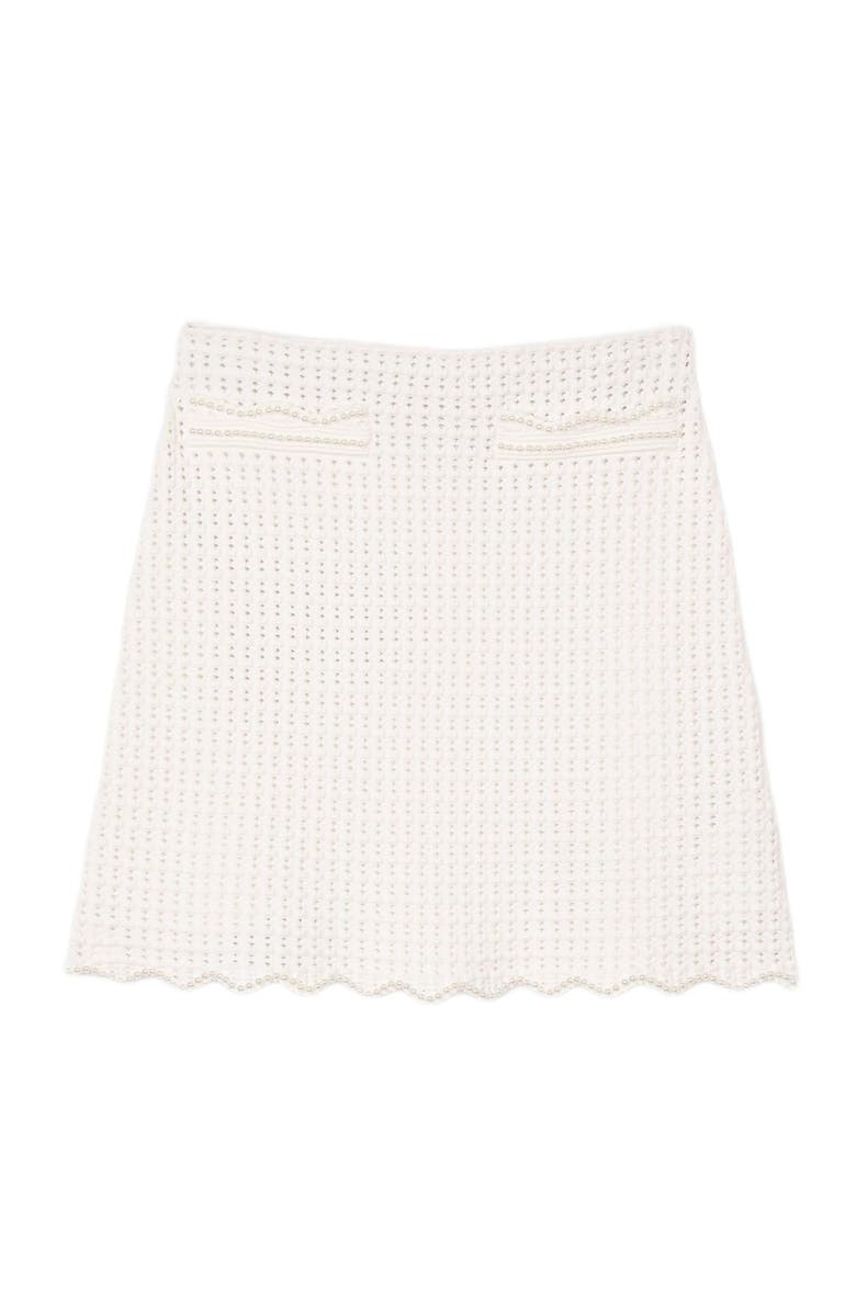 SANDRO Short pearl bead knit skirt, Alternate, color, 