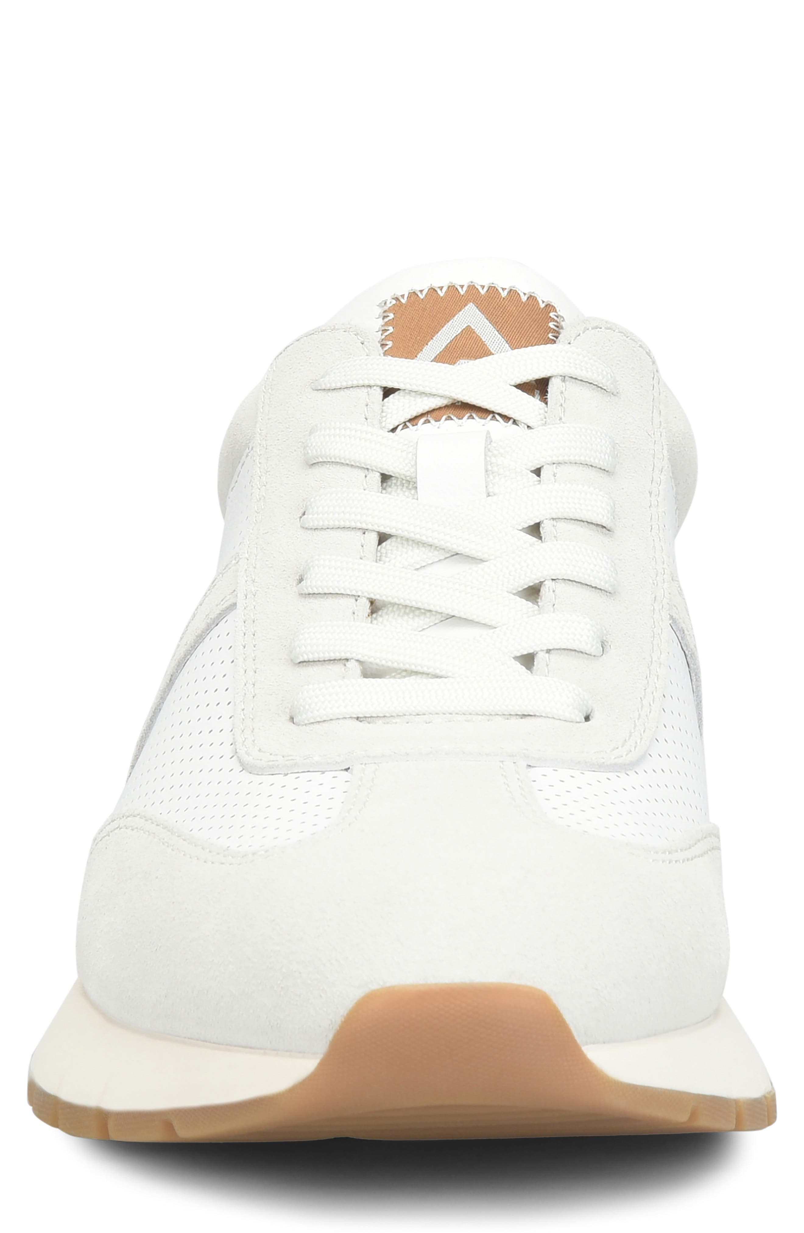 Hudson Faux Leather Sneaker, Alternate, color, WHITE/COR LUGGAGE