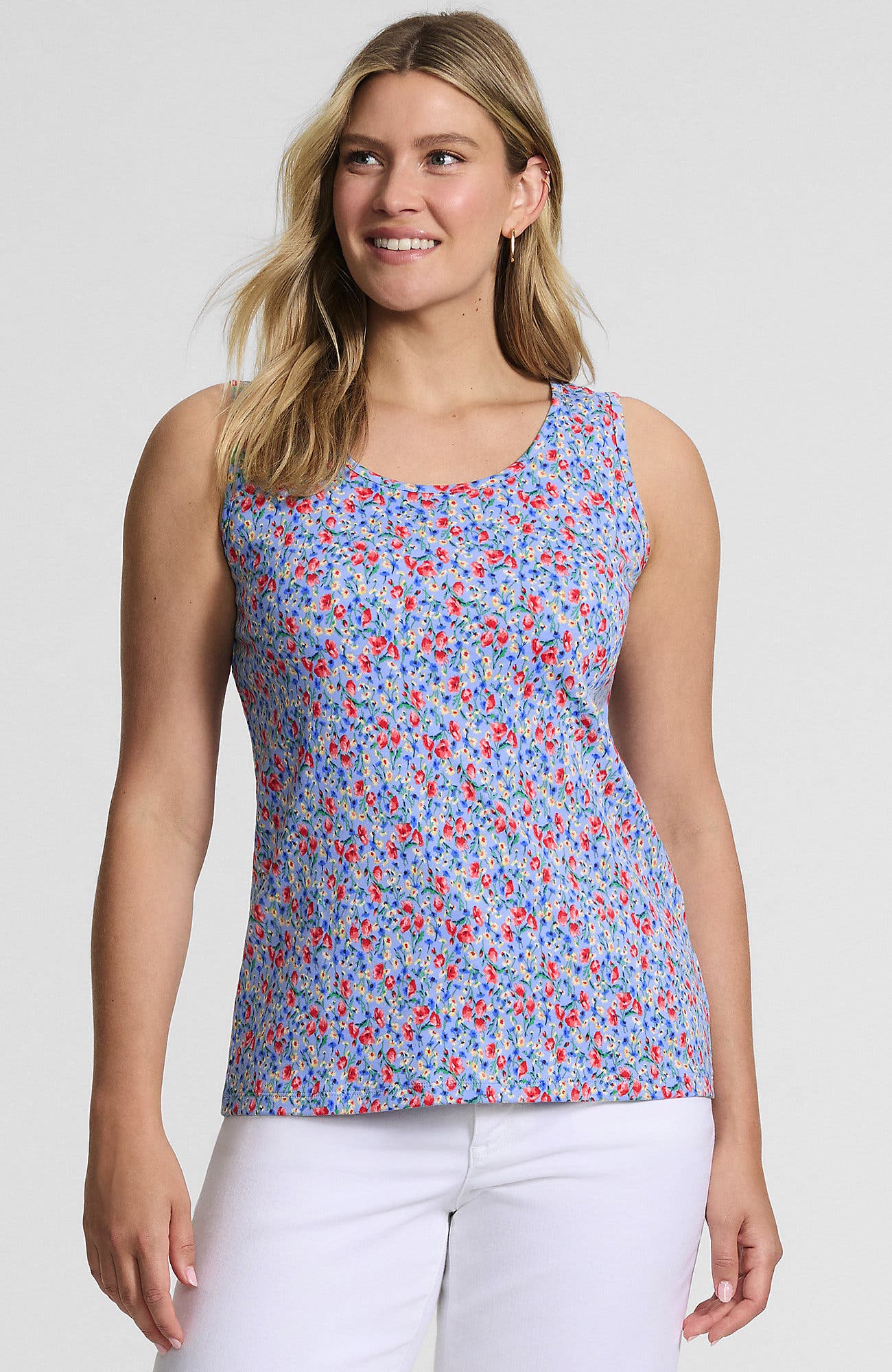 Clear Blue Small Poppy Floral