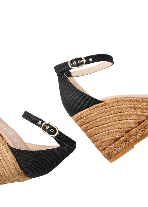 Viscata Estartit Canvas Espadrille Wedges In Black