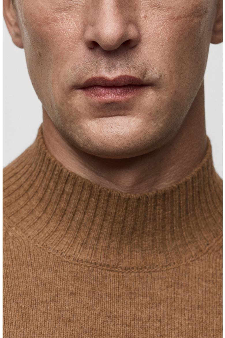 Mock Neck Sweater, Alternate, color, MEDIUM BROWN