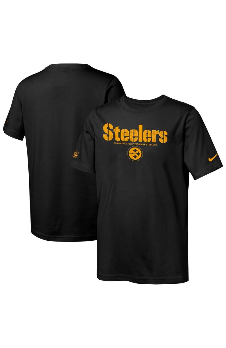 Nike Youth Nike Black Pittsburgh Steelers Sideline Team Issue T-Shirt, Main, color, Black