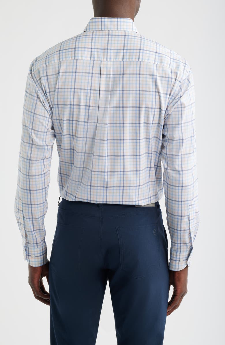 Peter Millar Warren Plaid Crown Light Button-Up Shirt, Alternate, color, Navy