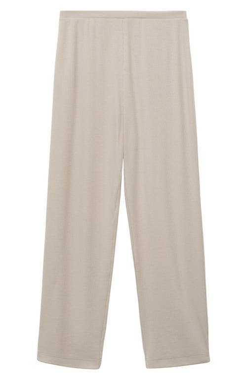 Mango Rib Pajama Pants In Gray