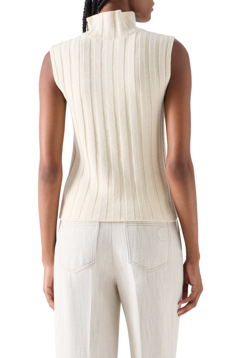 Rib Mock Neck Wool, Yak Hair & Cashmere Sweater, Alternate, color, WINTER WHITE