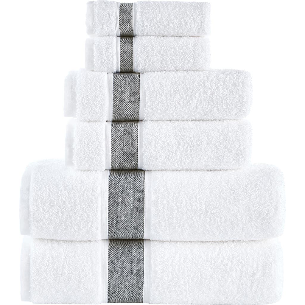Brooks Brothers Ottoman Rolls 6-piece Towel Set In Gray