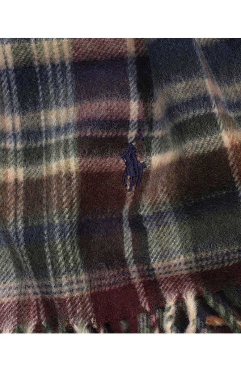 Polo Ralph Lauren Cashmere Blend Plaid Scarf, Alternate, color, Green Multi