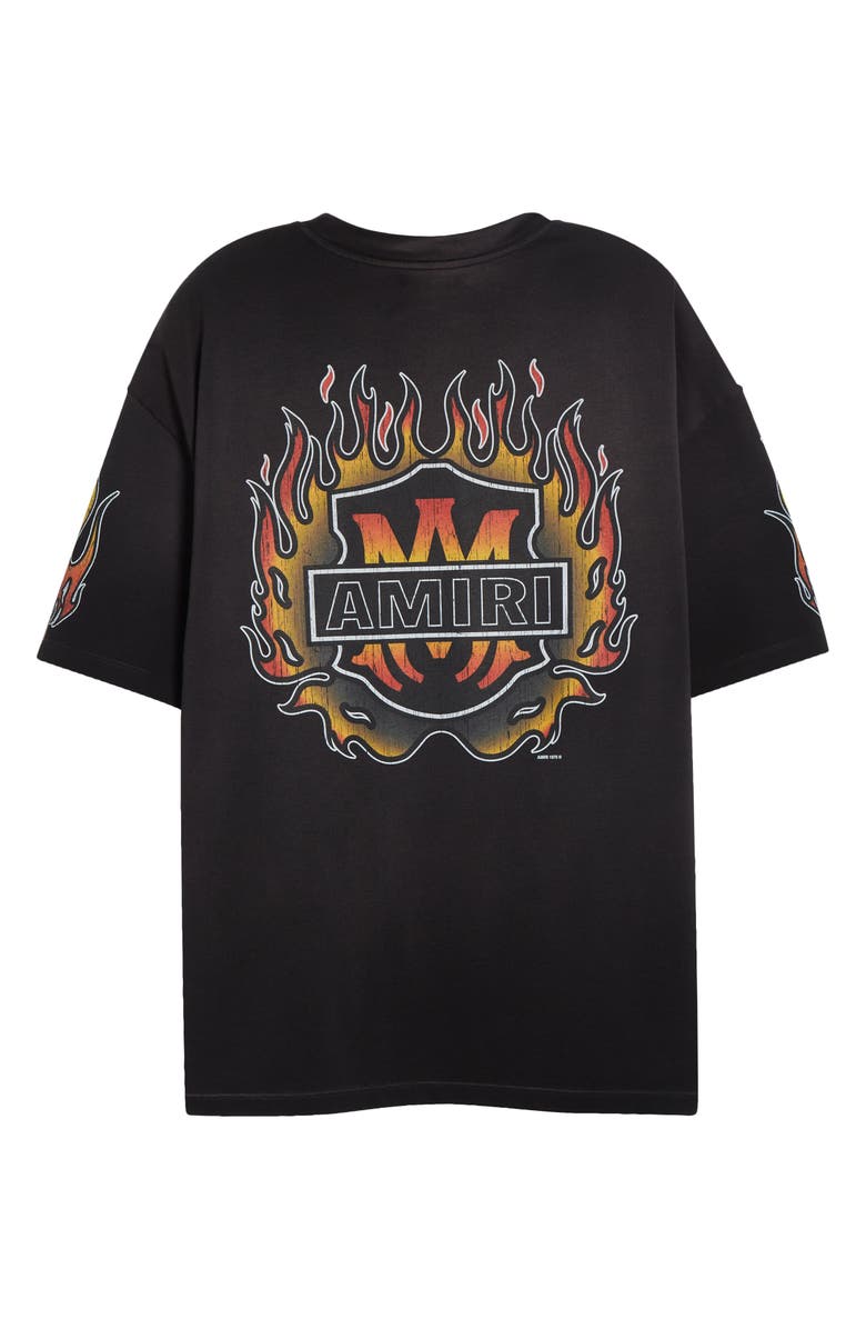 AMIRI Oversize MA Flames Graphic T-Shirt, Alternate, color, Black
