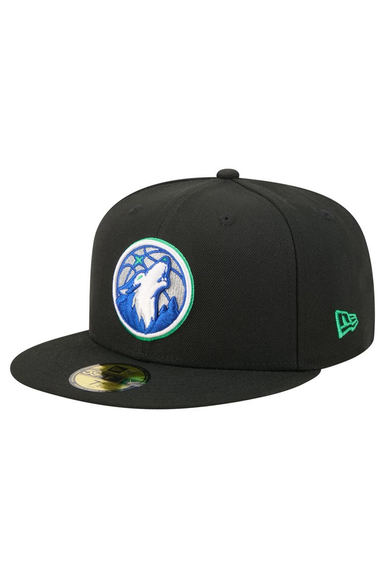 Men's New Era Black Minnesota Timberwolves 59FIFTY Fitted Hat, Main, color, Black