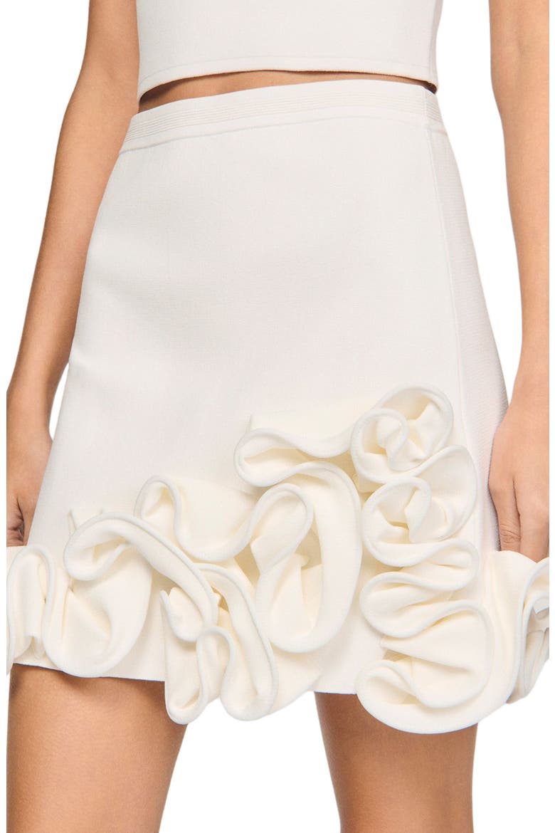Short floral knit skirt, Alternate, color, White