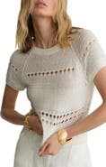 Reiss Chloe Linen Openwork Sweater