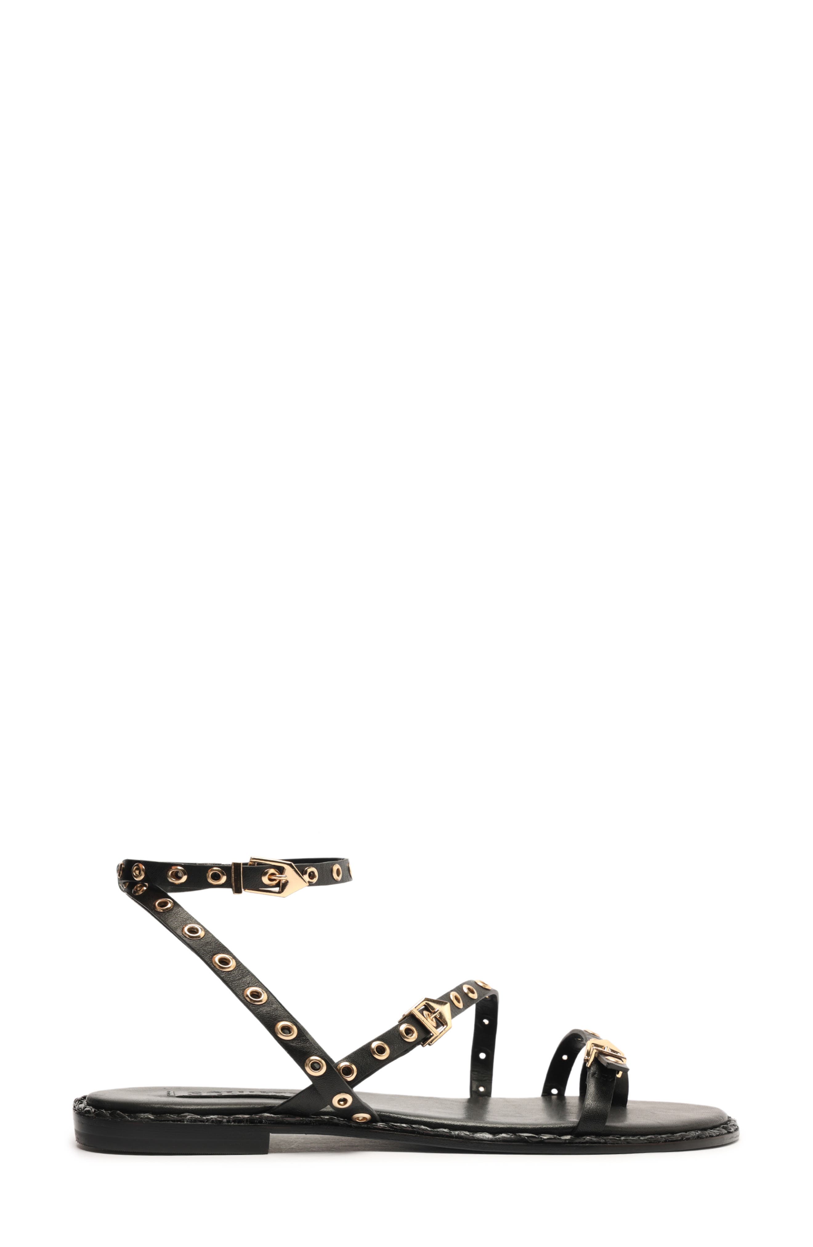Schutz Annete Ankle Strap Snakeskin Embossed Sandal, Alternate, color, 