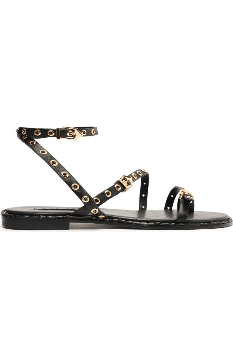 Schutz Annete Ankle Strap Snakeskin Embossed Sandal, Alternate, color,