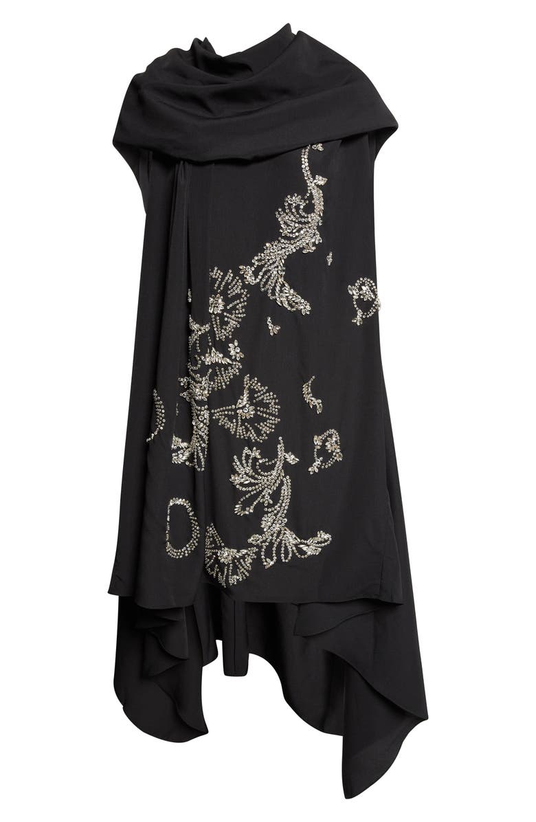 Dries Van Noten Ducya Embellished Cape Dress, Main, color, Black