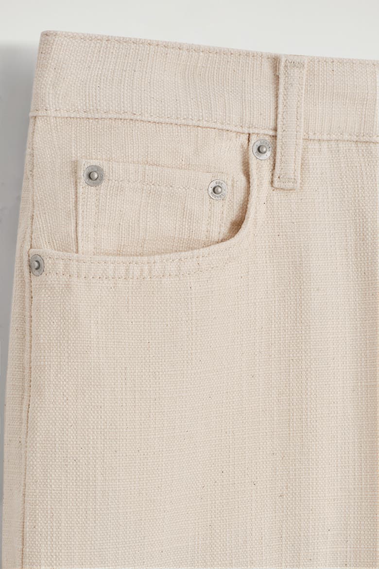 Chord Canvas Straight-Leg Jeans, Alternate, color, CHALK