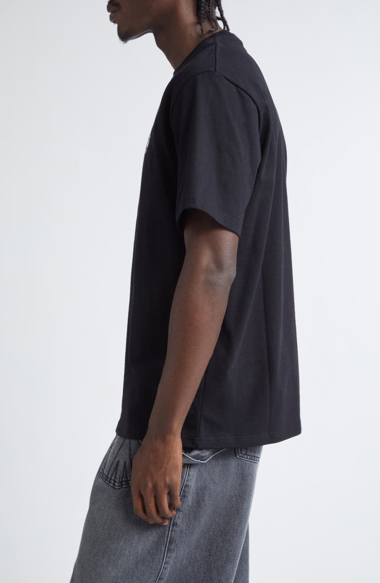 JW Anderson Anchor Logo Embroidered Cotton T-Shirt, Alternate, color, Black 999