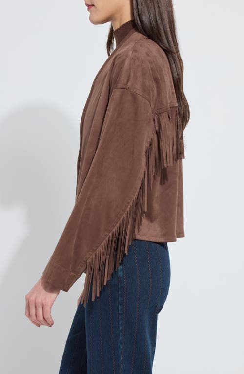 Lyssé Lysse Candence Fringe Trim Faux Suede Jacket In Brown