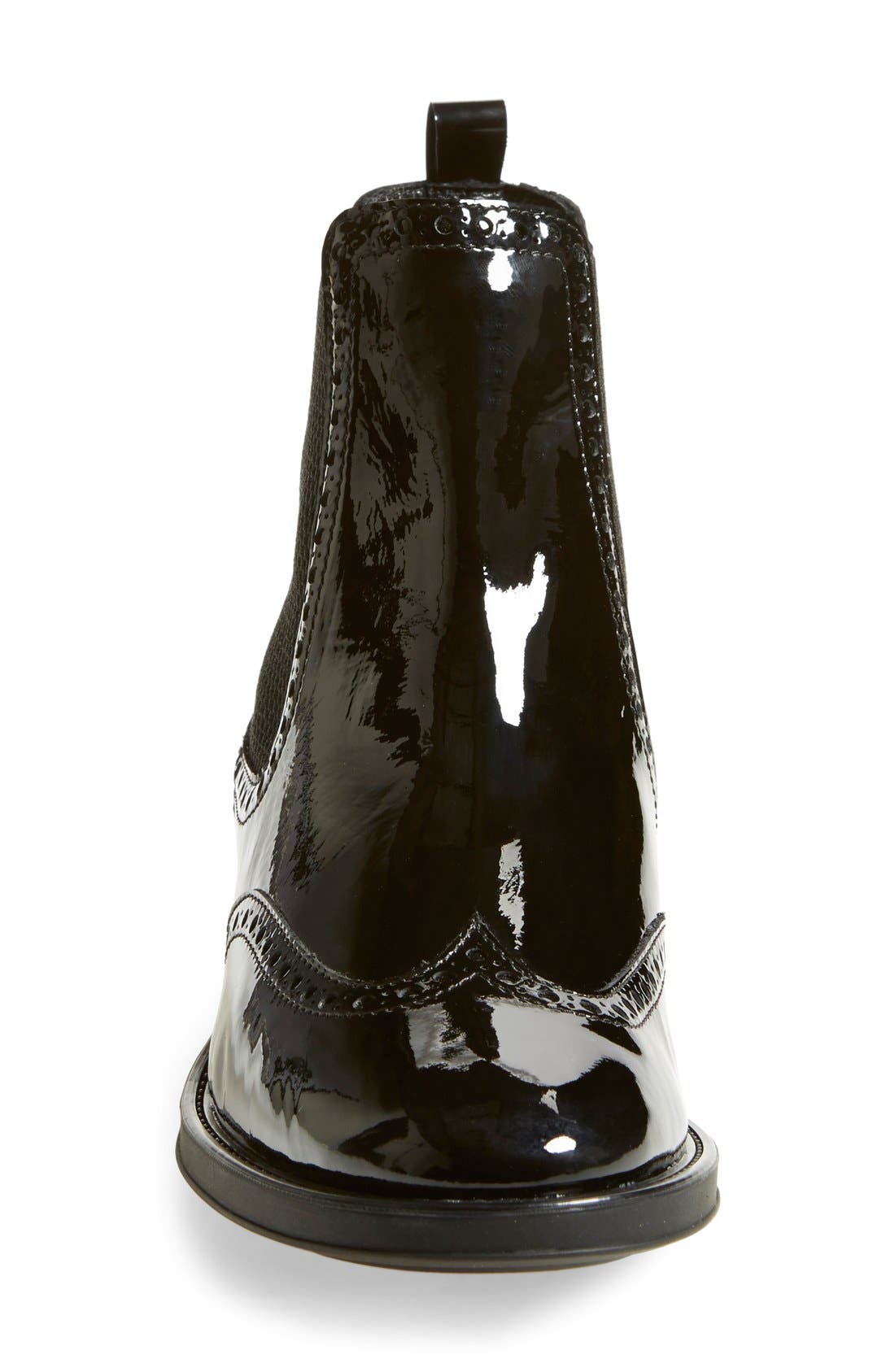 'Idalah' Weatherproof Wingtip Chelsea Boot, Alternate, color, BLACK PATENT