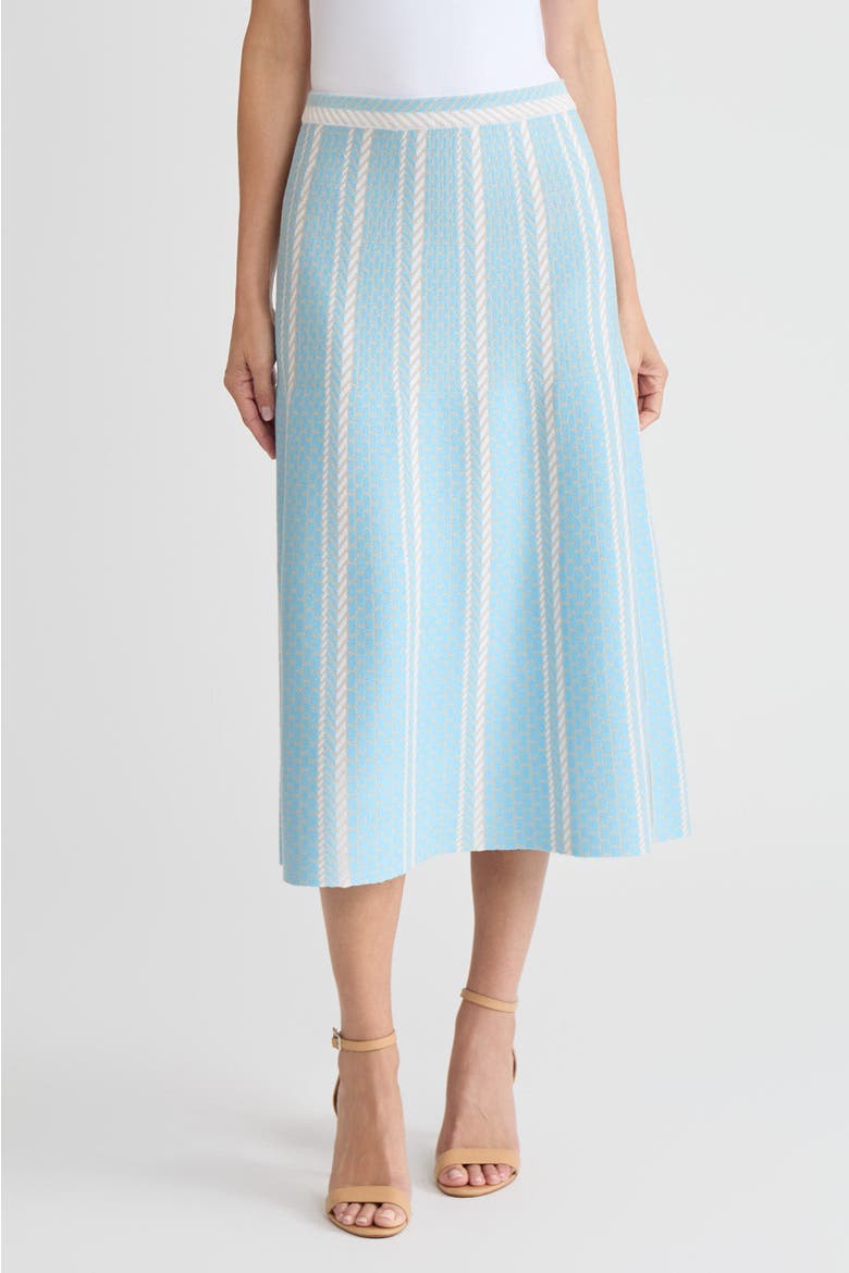 Roadmap Pattern Soft Knit Midi Skirt, Main, color, Serene/Limestone/White