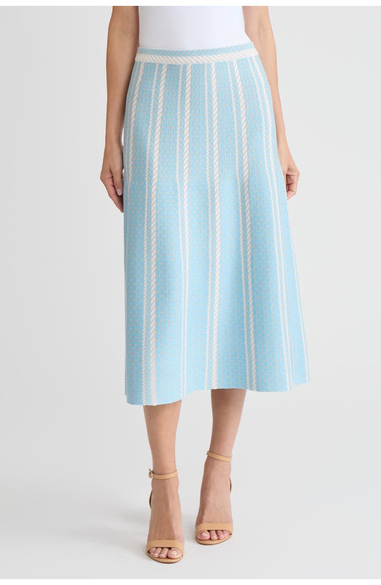 Ming Wang Roadmap Pattern Soft Knit Midi Skirt, Main, color, Serene/Limestone/White
