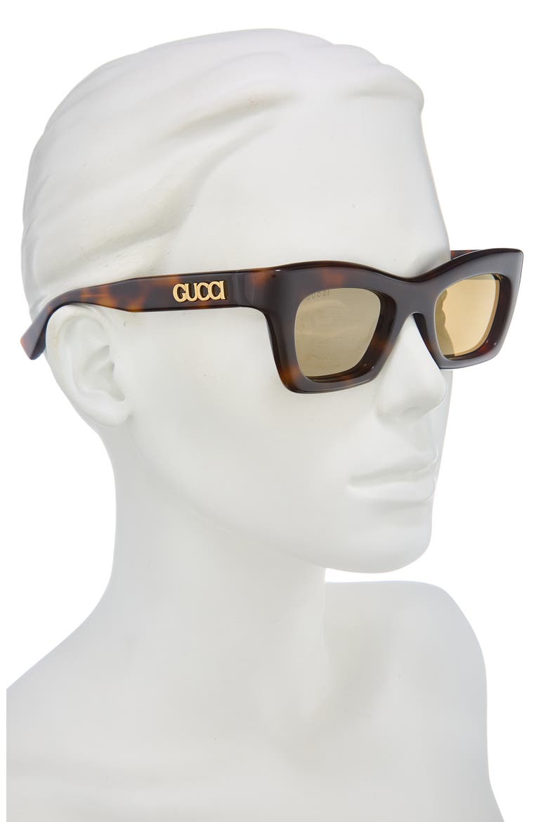 50mm Cat Eye Sunglasses, Alternate, color, HAVANA HAVANA BROWN