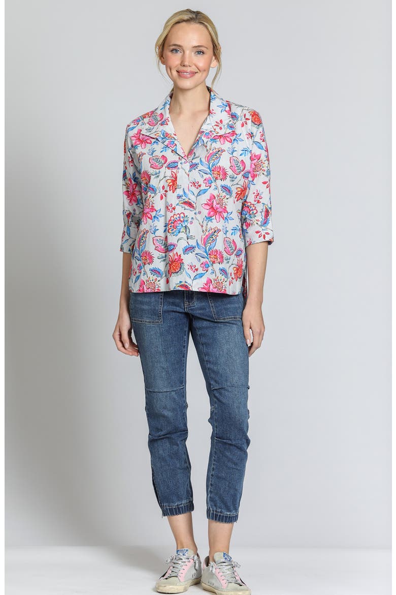 Floral High-Low Hem Top, Alternate, color, PINK MULTI