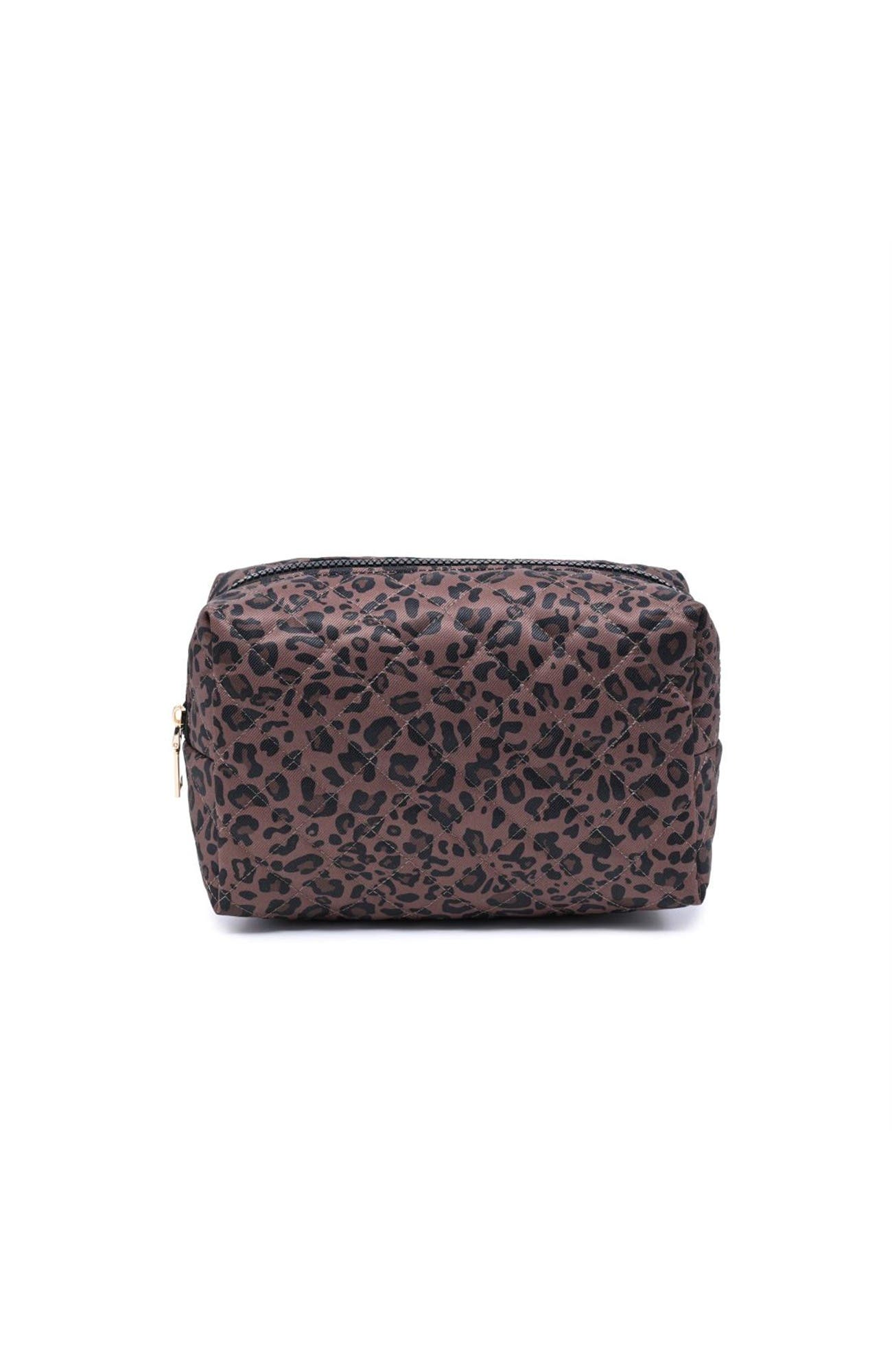 Safari Chic Cosmetic & Travel Organizer Pouch, Main, color, Chocolate Leopard