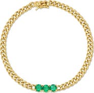 Anita Ko 18K Gold & Emerald Small Cuban Chain Bracelet