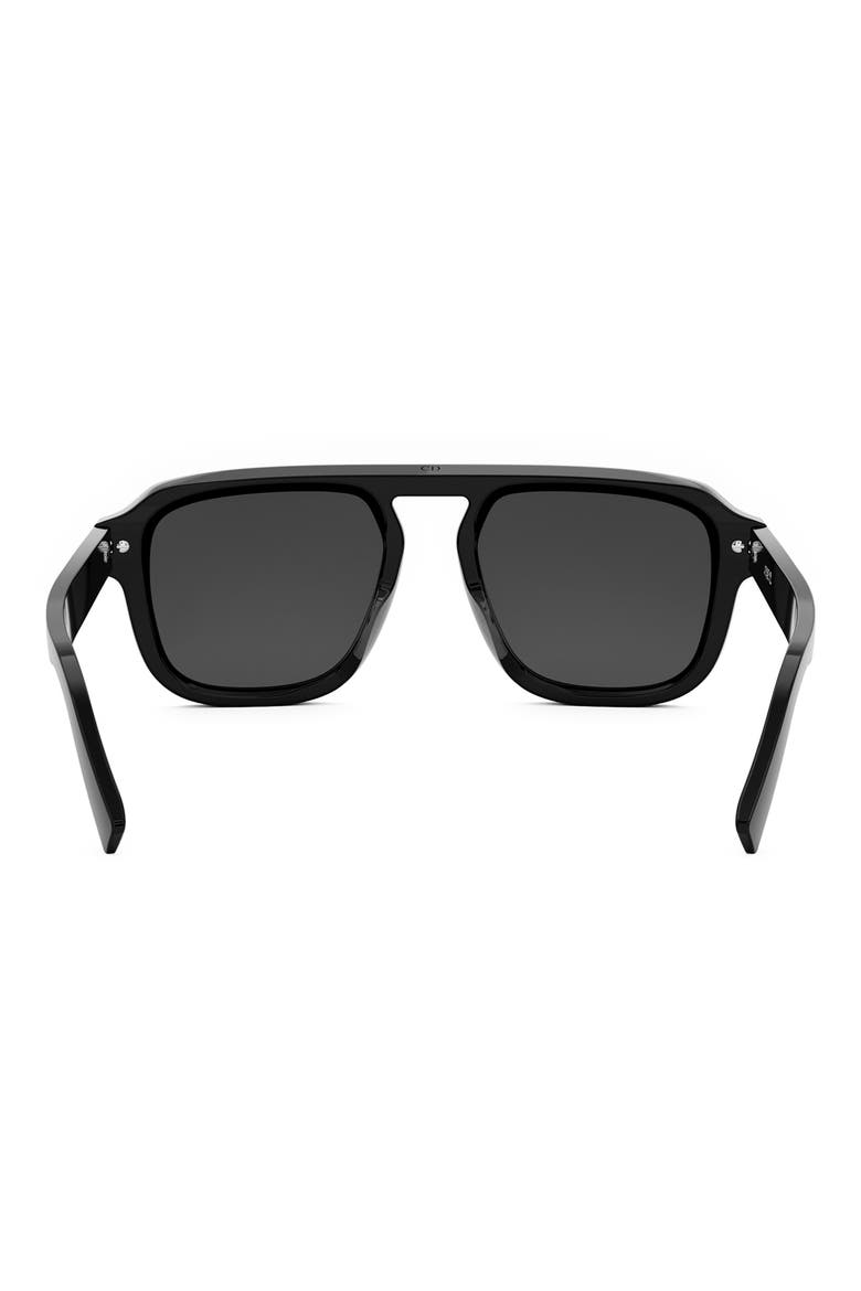 'DiorBlackSuit S15I 52mm Rectangular Sunglasses, Alternate, color, SHINY BLACK / SMOKE