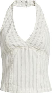 BDG Urban Outfitters Quinn Stripe Linen Halter Top