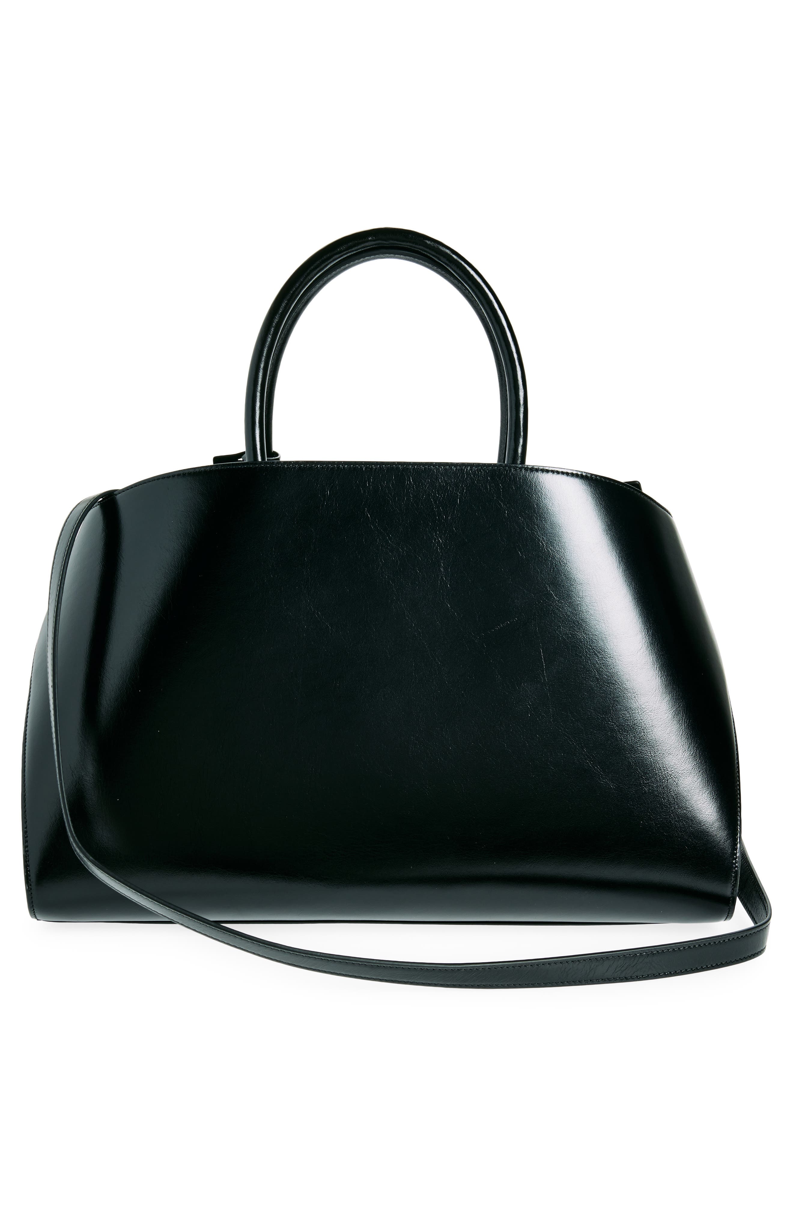 FERRAGAMO Medium Hug Zip Pocket Satchel Bag, Alternate, color, Nero