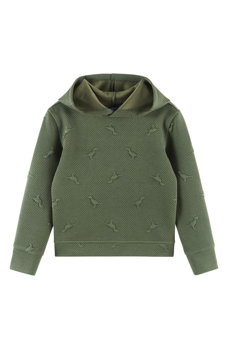Andy & Evan Kids' Dino Embossed Hoodie & Leggings Set, Alternate, color, Green Dino