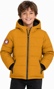 CANADA WEATHER GEAR Boys' Fleece Lined Hooded Bubble Puffer Jacket